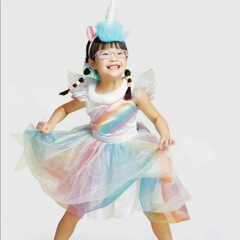 Kids Rainbow Unicorn Costume